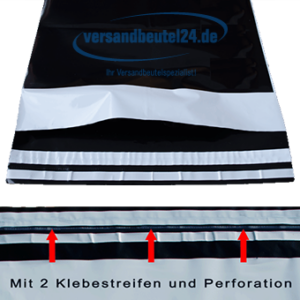 Retourenversandbeutel 41cm+7cm x 30cm, 2 farbig Coex – Bild 4